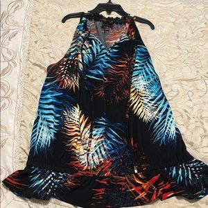 LIKE NEW Women’s Halter Top with Colorful Leaf